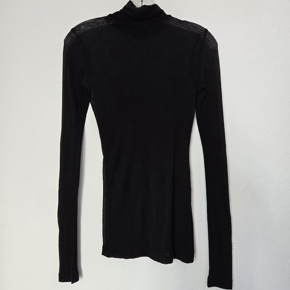 BCBGMaxAzria Sheer Knit Long Sleeve Top Sz XXS - Picture 2 of 4
